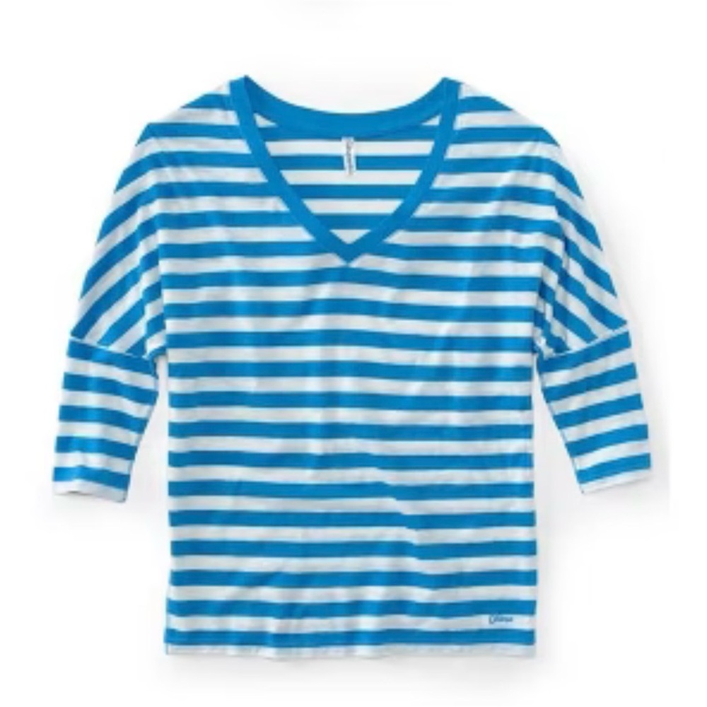 Aeropostale Top Womens small Blue Causal Dolman Sleeve Beachy Costal Day Prep